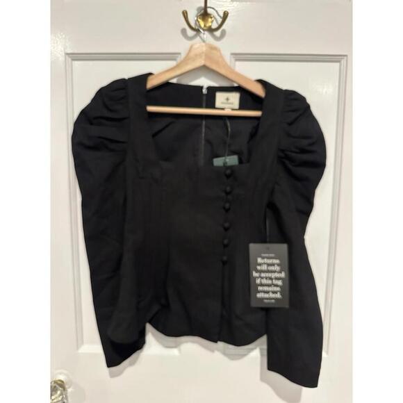 Tuckernuck Black Calla Top Blouse $198 NWT Extra Small XS Sold Out - Picture 4 of 5